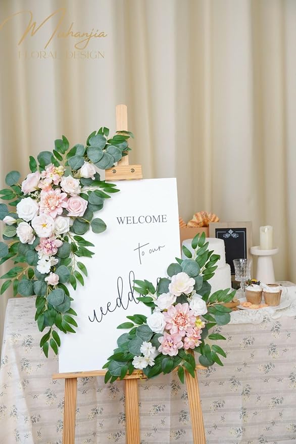 Wedding Sign Faux Flower Swag for Ceremony Party Reception Entrance Floral - Image 9