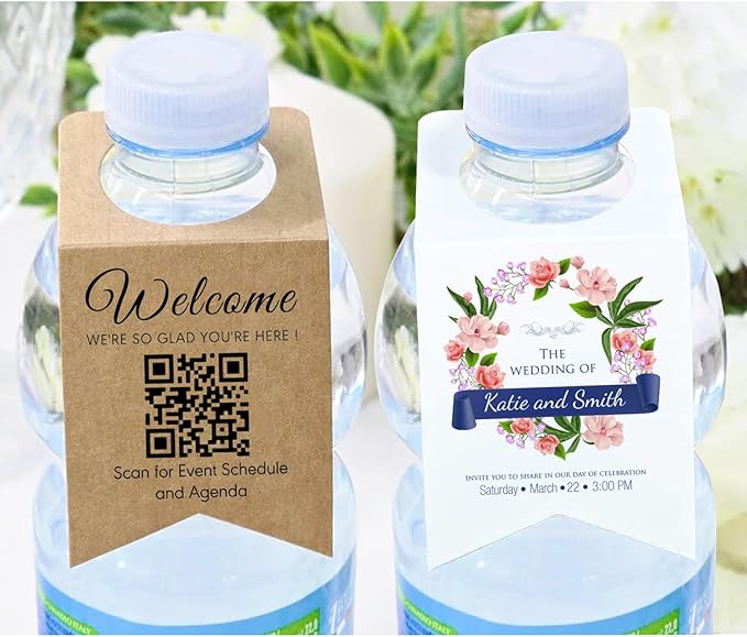 Custom Water Bottle Hang Tags, Wine Bottle Labels Hangover Kit Tags, by Unknown