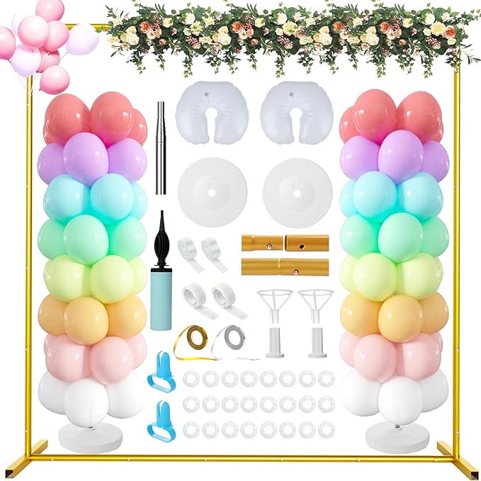 Wedding Arch Backdrop Stand 6.5FT Metal Backdrop Stand by LifeisLuck