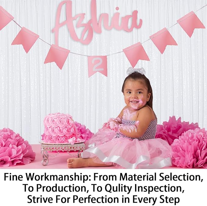 ShinyBeauty White Sequin Photo Backdrop 4x10FT - Image 4