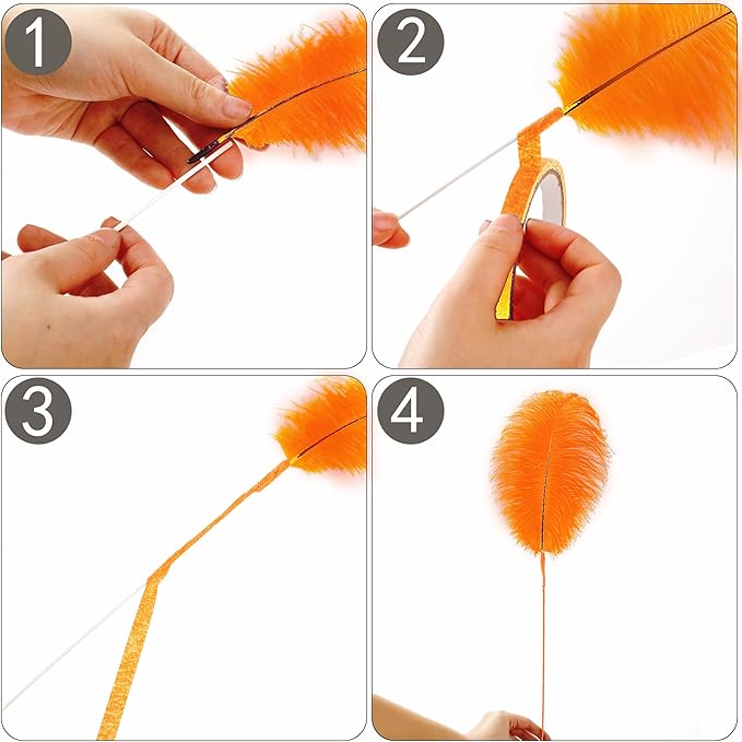 Holmgren Orange Ostrich Feathers Bulk - Image 3