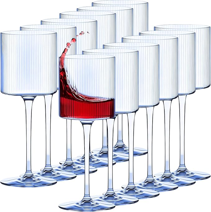 Plastic Goblets Wine Glasses - 12Oz Acrylic Wine Glasses Origami Unbreakable by Lueumxc