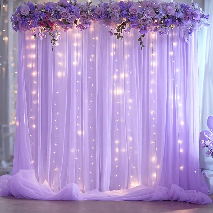 Lavender Tulle Backdrop Curtain - Image 3