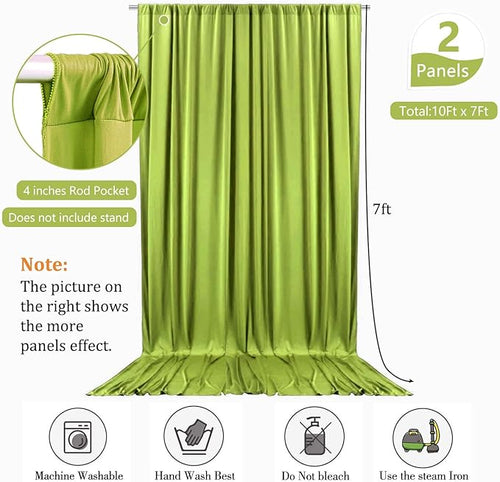 10 x 7 Feet Olive-Green Backdrop Curtain - Image 2