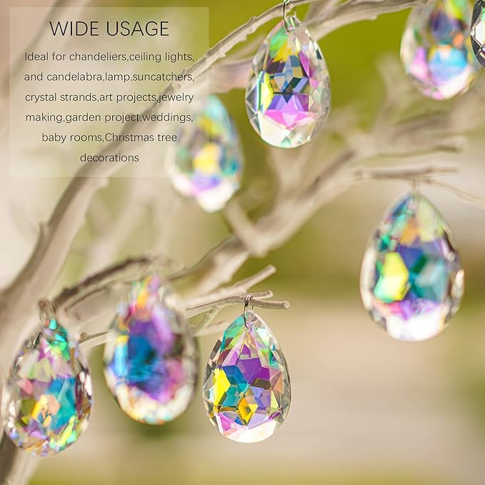 12 Pieces 50mm Crystal Prisms Chandelier Colorful Bauhinia Ornament Pendants - Image 6