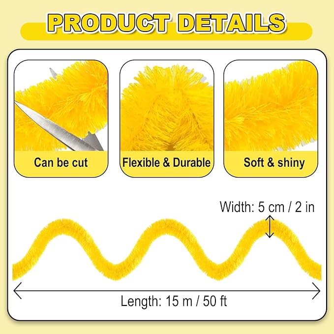 50 Feet Christmas Foil Fringe Banner Metallic Tassle Garland Metallic Backdrop - Image 2