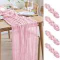 Asee'm 4pcs Cheesecloth Table Runner 120 Inches Blushing Pink Boho Gauze Cheese by Aseem