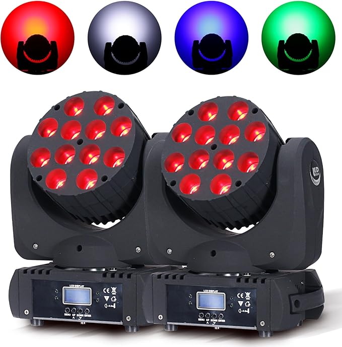 Moving Head Light Beam Wash 12x12W LED Stage Lighting RGBW 4in1 Professional by DJXFLI