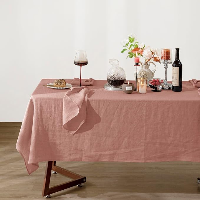 Talasily Linen Tablecloth 100% Pure Linen Table Cloth 60x120 Inches Rectangle by Talasily