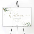 Boho Wedding Welcome Sign, Eucalyptus Wedding Sign by Custom
