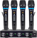 4 Channel Rechargeable Wireless Microphone System, Pro UHF Metal Handheld by ZERFUN