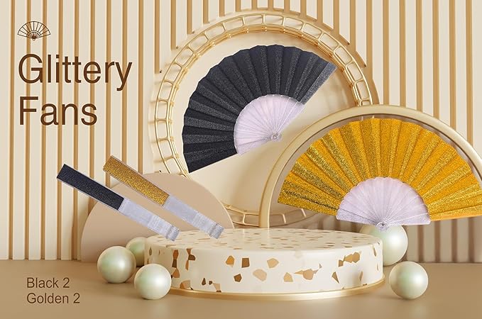 HUNANBANG Glitter Folding Hand Fan - Image 5