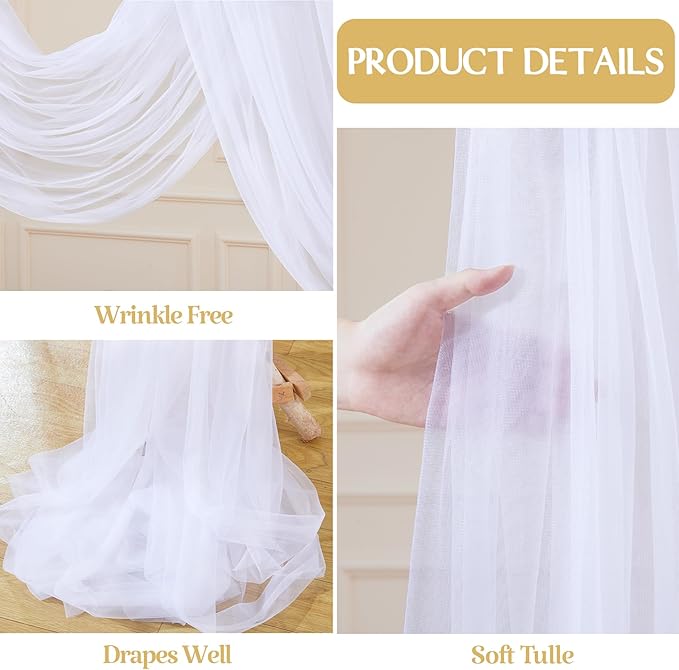 White Arch Draping Fabric for Wedding - Image 5