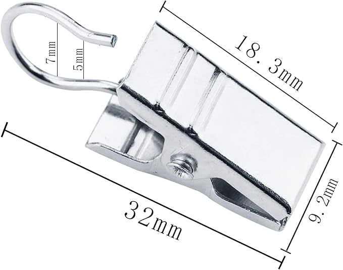 JANYUN 120 Pack Heavy-Duty Hook Clip Set Metal Curtain Clips - Image 2