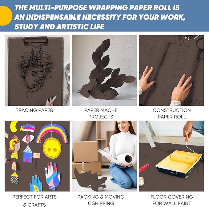 Chocolate Brown Wrapping Paper, Birthday Father's Day Bouquet Flower Gift Wrap - Image 5