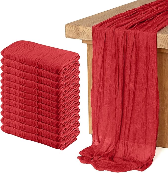 12 Pack Cheesecloth Table Runner 10Ft Christmas Gauze Boho Table Runners by HOME