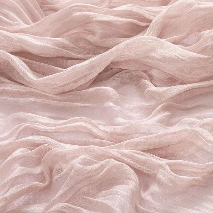 MLMW 4 Pack Pink Cheesecloth Table Runner Boho Gauze Rustic Cheese Cloth Table - Image 2