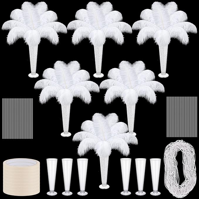 6 Sets Wedding Table Centerpiece Accessories Including 159 Pieces Natural by Yuxung