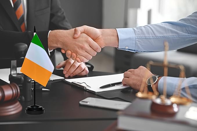 Ireland Irish Deluxe Desk Flag Set Small Mini Miniature Ireland Irish Table - Image 5