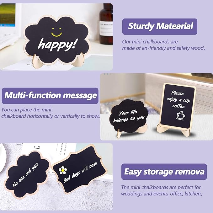 Swpeet 30Pcs Mini Chalkboards Signs - Image 6
