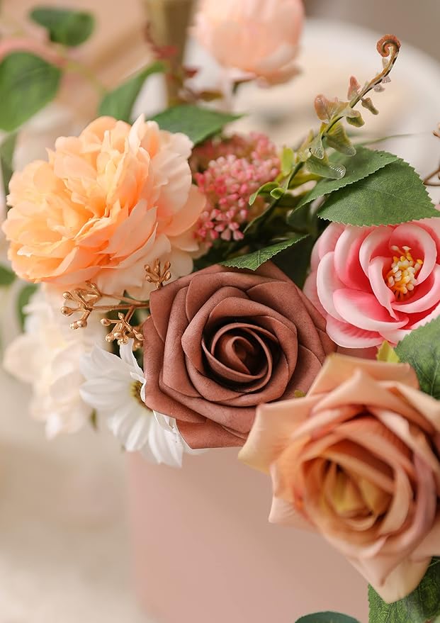SERRAFLORA Artificial Flowers Combo Box Set Faux Flowers Bulk Flower Leaf - Image 5