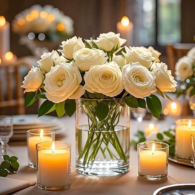 2Pcs Glass Cylinder Vases for Centerpieces - Image 6