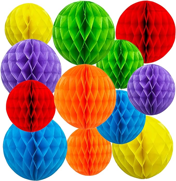 Rainbow Honeycomb Balls Decorations by Xiksxitn