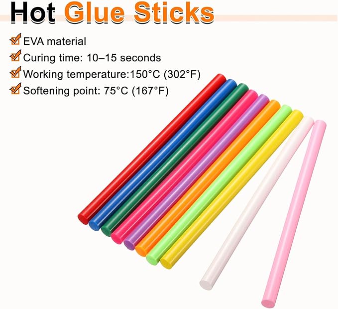 HARFINGTON 10pcs Hot Glue Sticks 0.43" Dia x 5.91" Long EVA Mini Hot Melt - Image 4