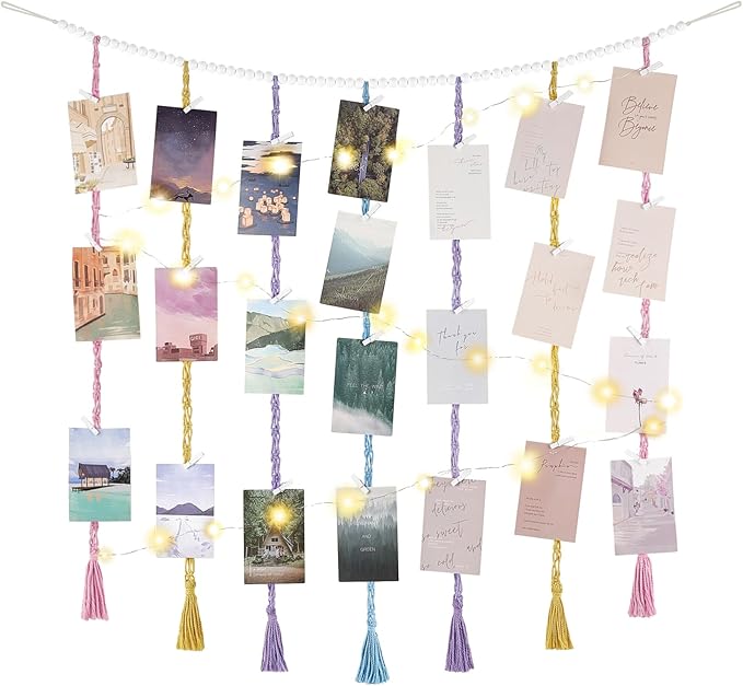 Mkono Macrame Hanging Photo Display Wall Decor by Mkono