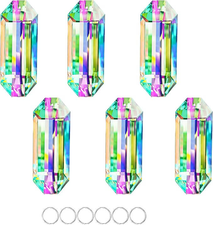 6 Pack 3'' Crystal Sun Catchers, AB Color Hanging Ornaments - Image 3