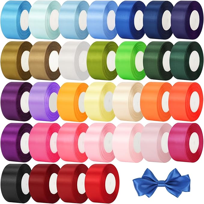 NESCCI 800 Yards Ribbon, 1-1/2 Inch Satin Ribbon, Single Face Satin Ribbons by NESCCI