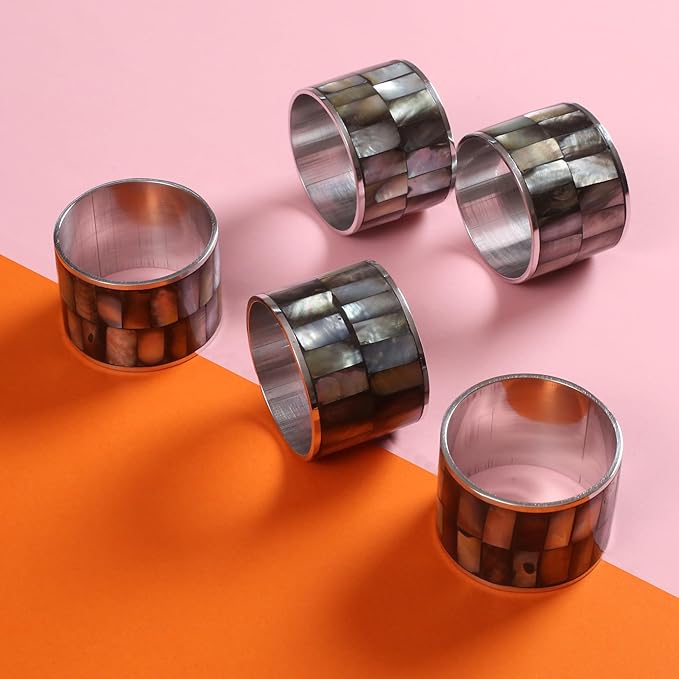 Napkin Rings Set of 8 for Dining Table Decoration Parties Everyday Metal Napkin - Image 5