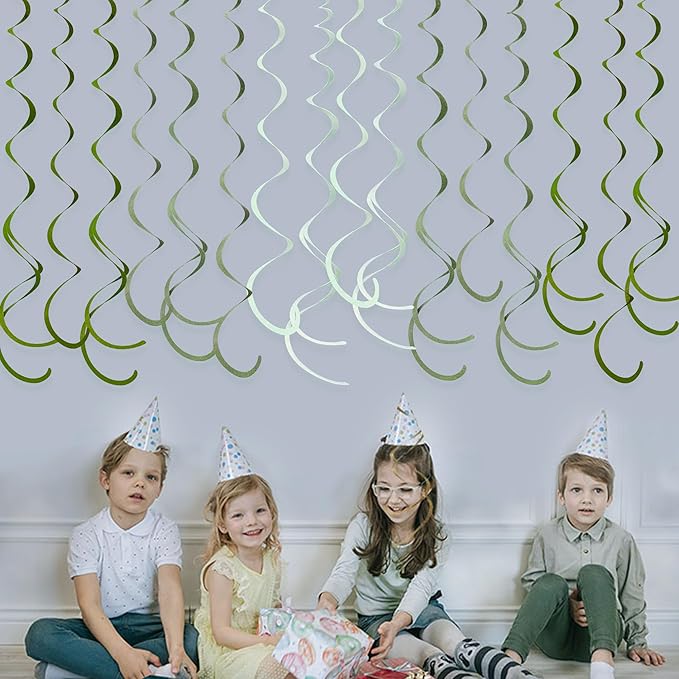 36Pcs Olive Green Hanging Swirl Decorations Ombre Sage Green Felt Swirl - Image 7