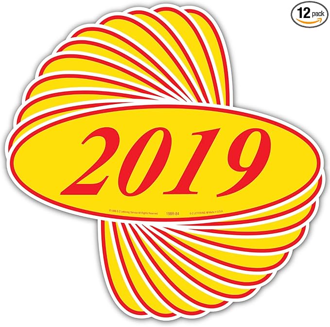 EZ-Line Oval Model Windshield Year Stickers by CarBowz