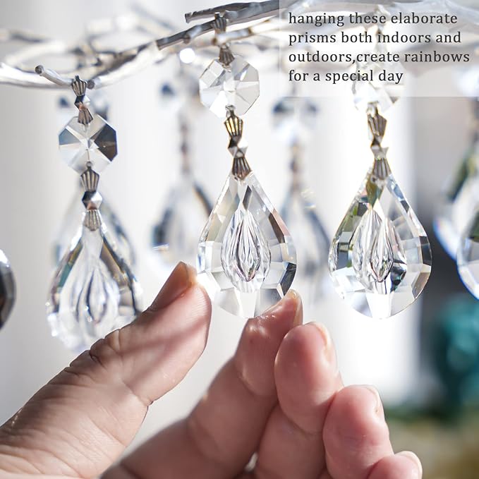 20pcs 38mm Crystal Loquat Shape Chandelier Replacement, Hanging Clear Glass - Image 5