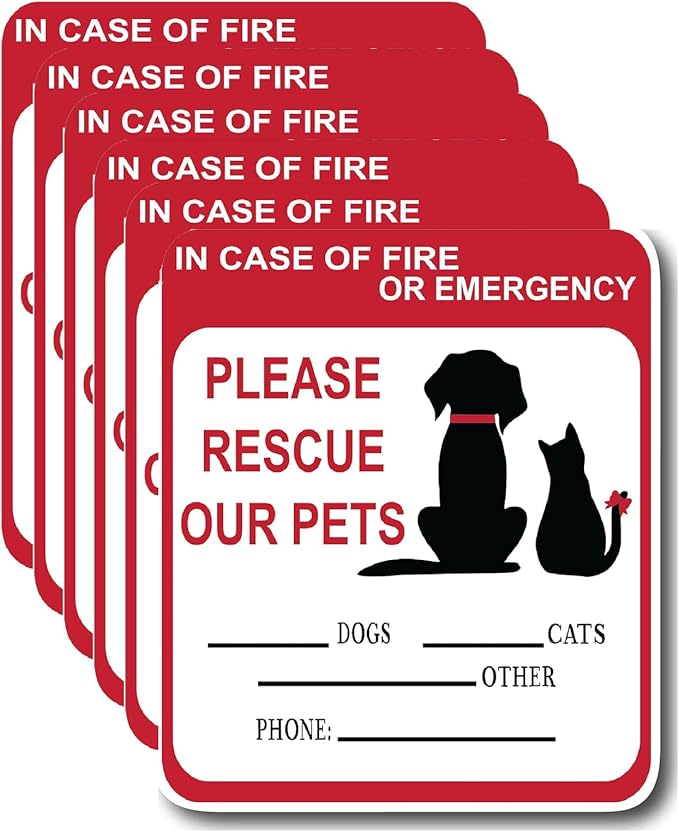 in Case of Fire or Emergency Please Rescue Our Pets Stickers – Pet Alert Safety by ADULLPONY