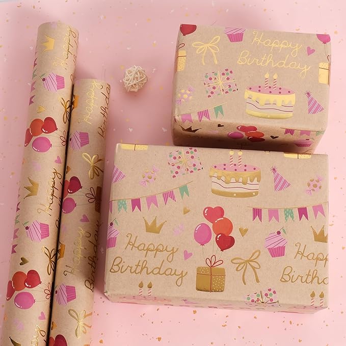 Aimyoo Birthday Wrapping Paper Roll - Image 4