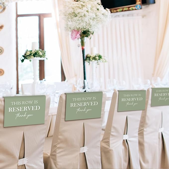Reserved Seating Chair Signs, This Row Is Reserved Pew Cloths Seating - Image 4