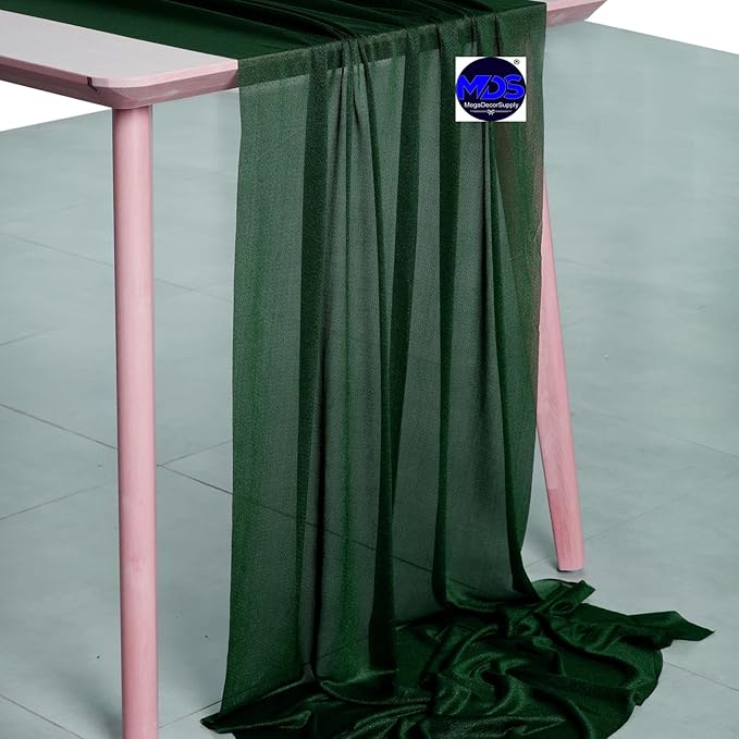 MDS 20 Pack 10ft Chiffon Table Runner 29 x 120 Inches Sheer Wedding Runner - Image 2