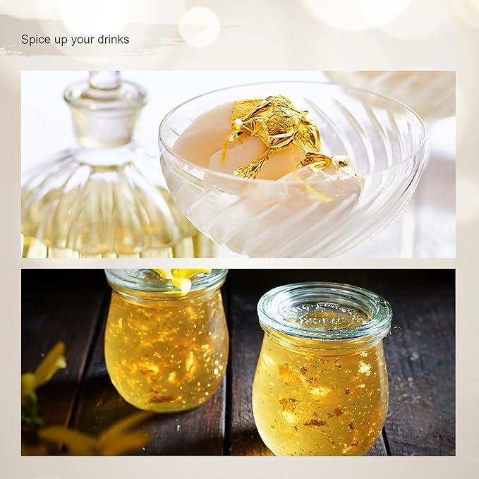 Edible Gold Leaf Sheets, 10 Sheets 1.7" 24kt Gold Foil Edible - Image 3