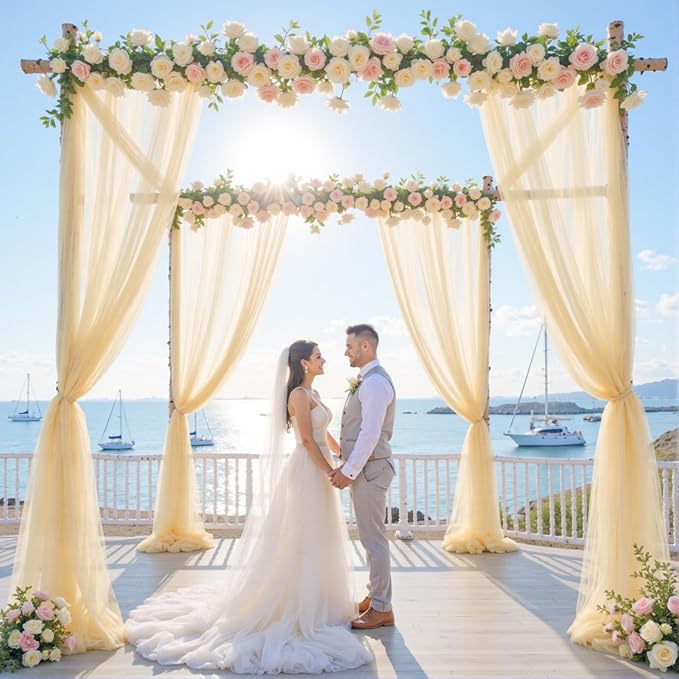Champagne Arch Draping Fabric for Wedding - Image 4