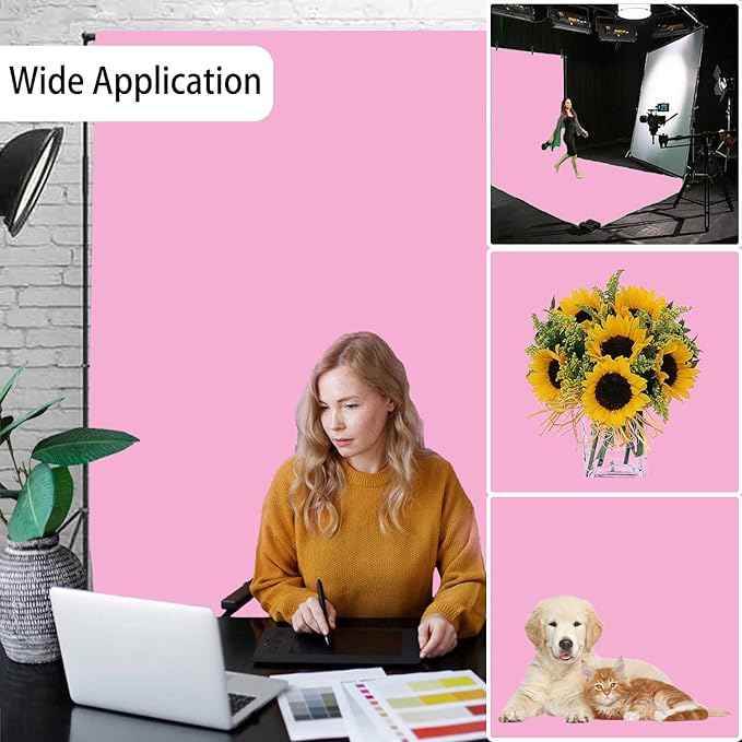 Pink Photography Backdrops for Photoshoot, Photo Booth Video Shooting Photo - Image 3