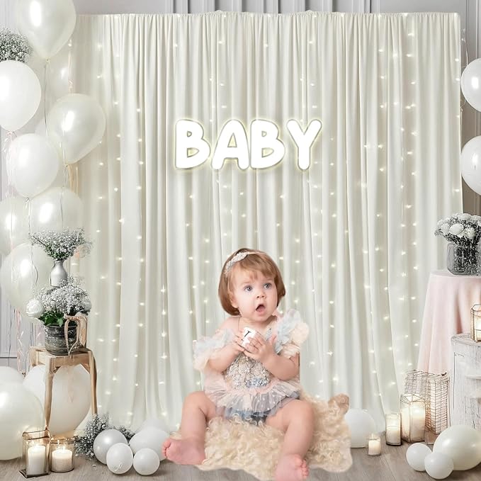10 x 10 Feet Ivory White Backdrop Curtain - Image 5