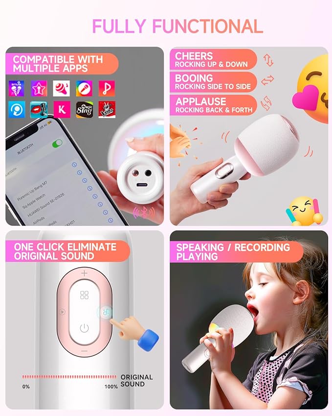 Wireless Bluetooth karaoke Microphone, 5-in-1 Portable Handheld Microphone - Image 7