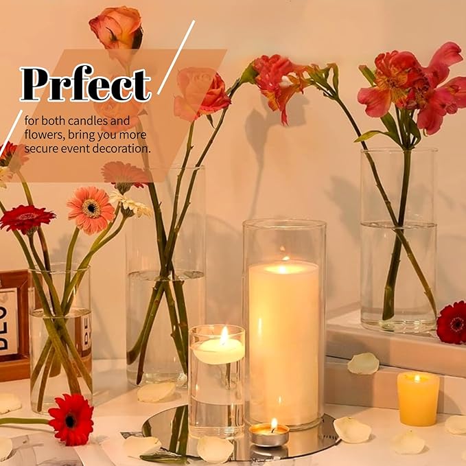 12Pack Glass Cylinder Vases for Centerpieces - Image 7