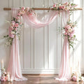 Wedding Arch Draping Fabric, 1 Panel 28" x 19Ft Blush Arch Drapes Sheer by Partisky
