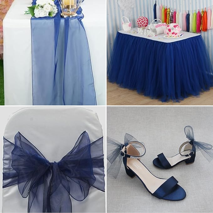 Navy Blue Tulle Fabric Rolls 6 Inch by 200 Yards Fabric Spool Tulle Ribbon - Image 7