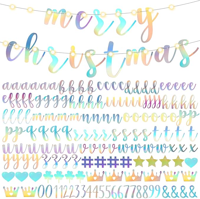 TaoBary 167 Pcs DIY Banner Kit Happy Birthday Glitter Banner Customizable - Image 7