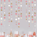 Champagne Gold Dusty Pink Decorations Circle Dots Garland Gold Pink Nude by pinkblume