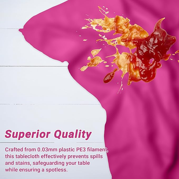 QZYL 4 PCS Rose Red Plastic Tablecloths - Image 4